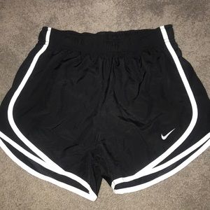 Black and white Nike women’s running shorts
